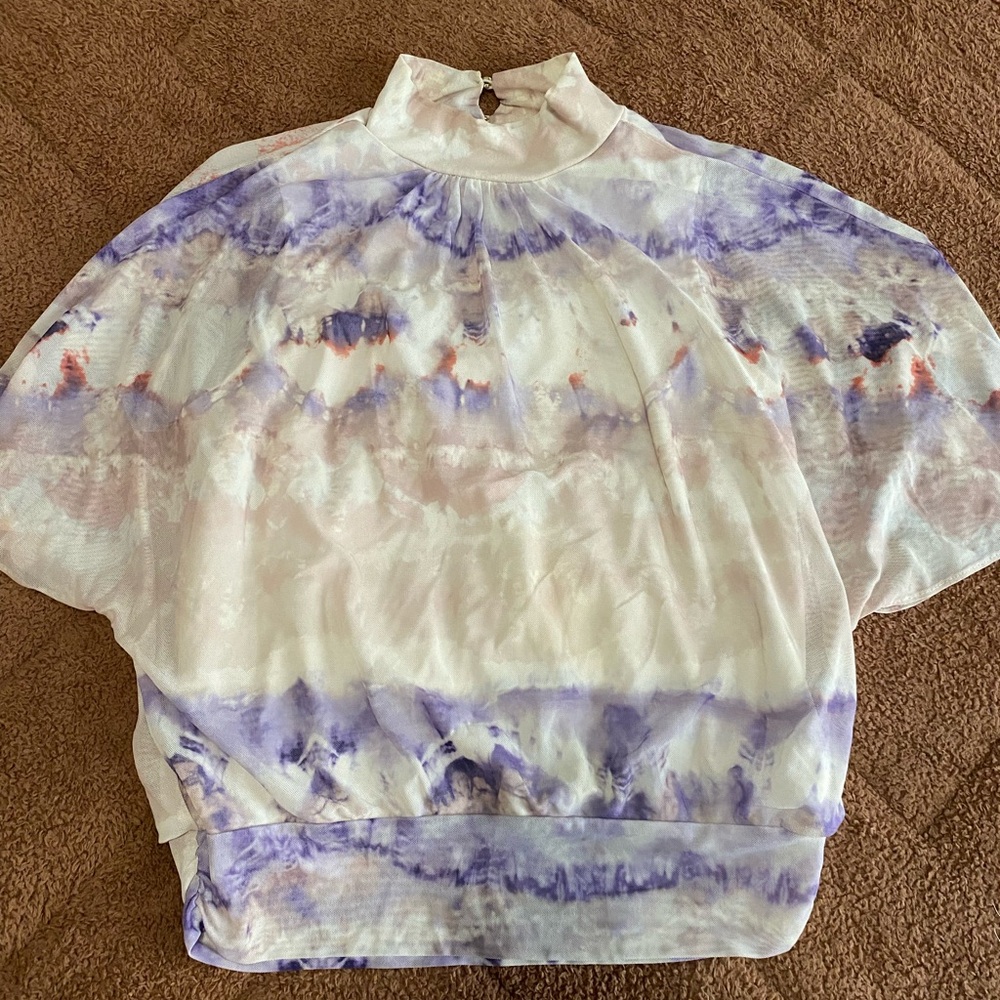 Jennifer Lopez Ivory and Lavender Blouse